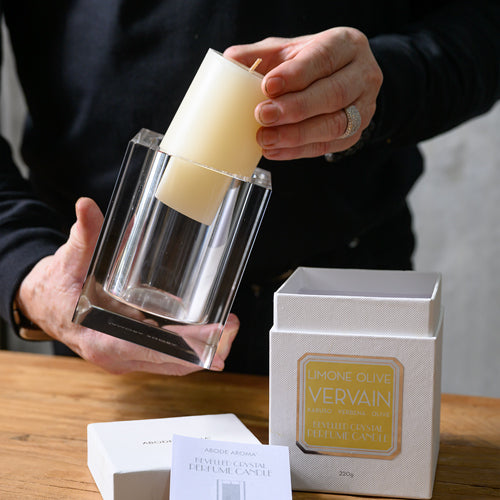 Limone Olive Vervain 220g Bevelled Crystal Candle