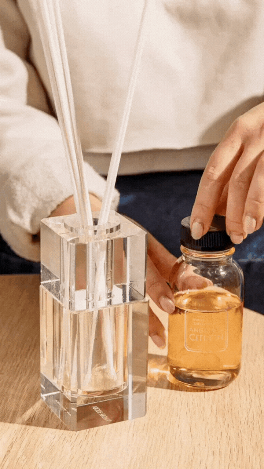 Limone Olive Vervain 140ml Bevelled Crystal Diffuser