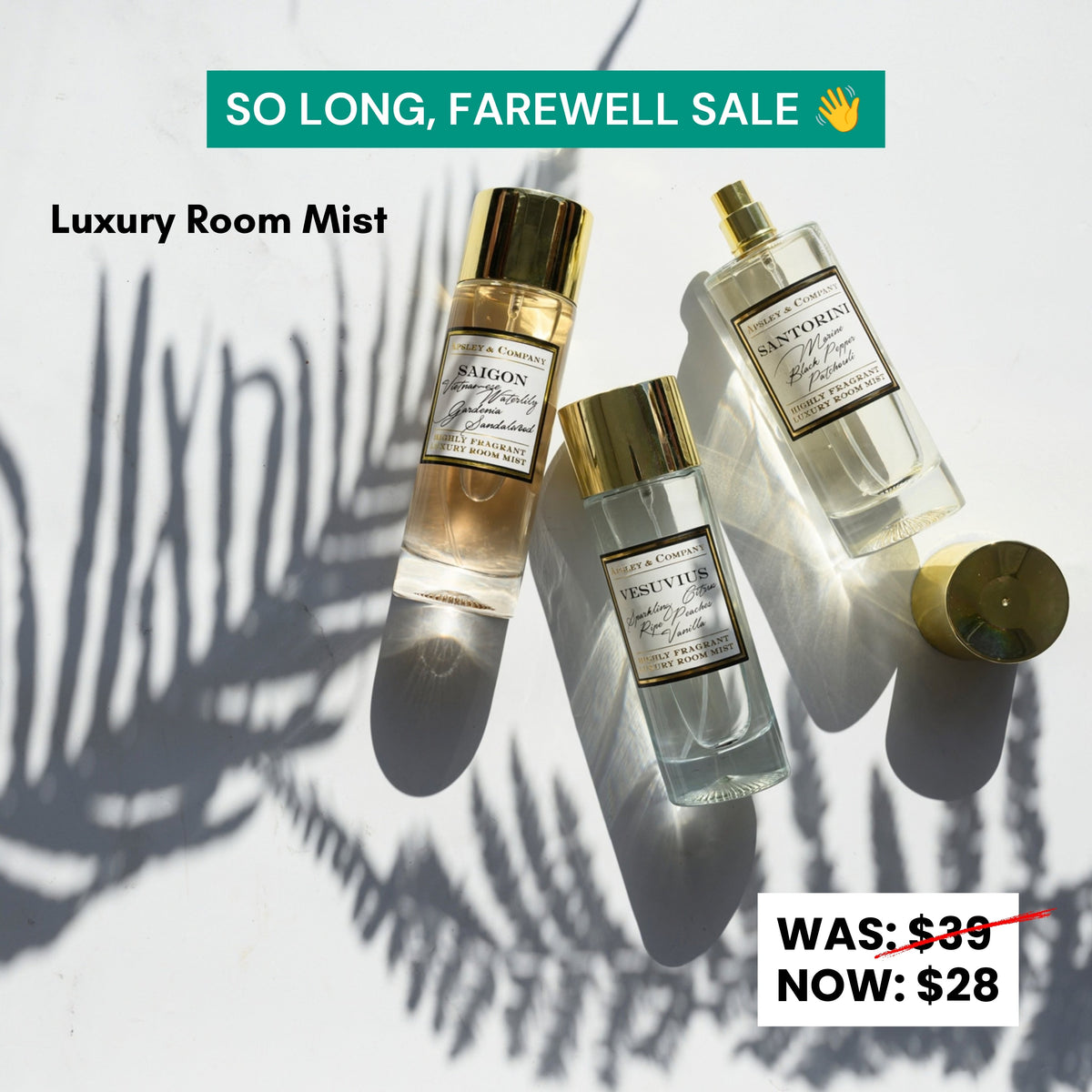 Luxury Room Mist So Long, Farewell sale, now $28, was $39.