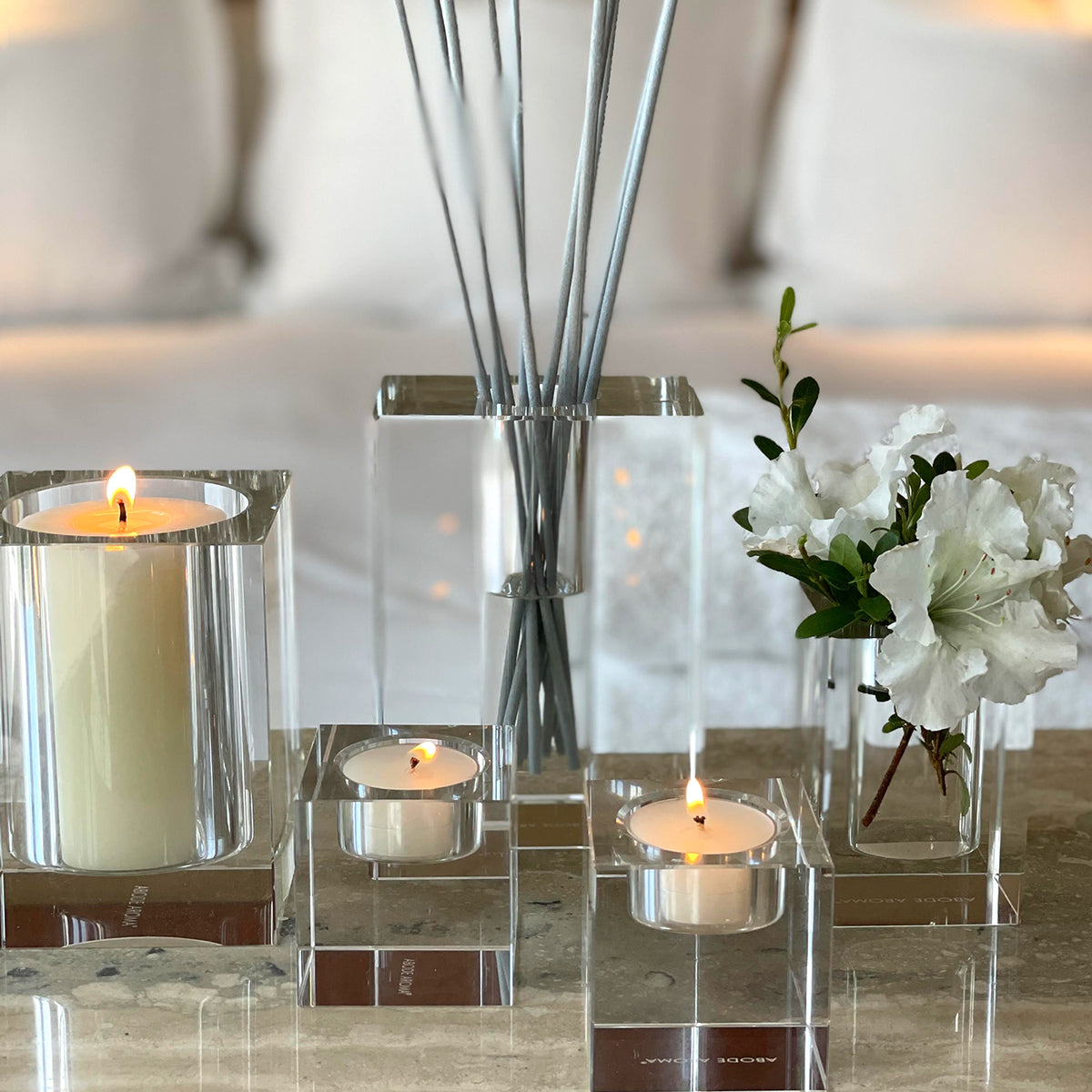 Abode Aroma Crisp White Linen Crystal Collection