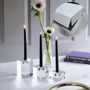 Cybus Crystal Taper Candle Holders (Set of 3) - Damaged Packaging