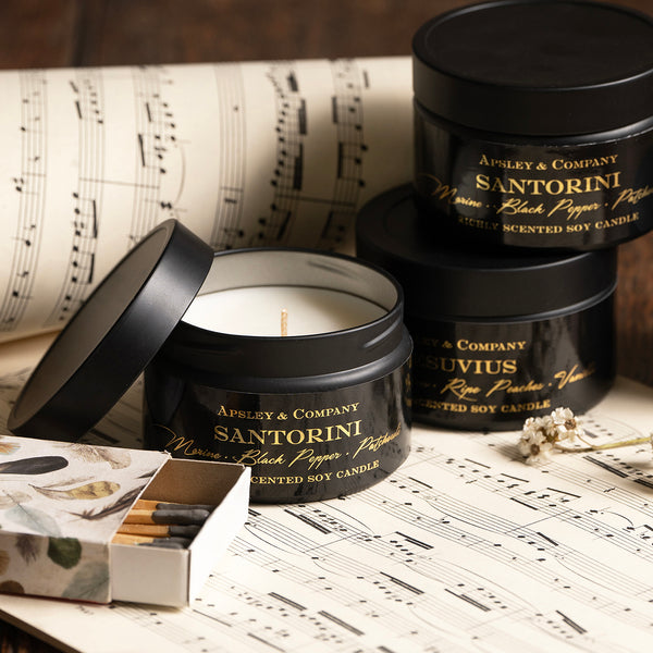 Santorini and Vesuvius Travel Candles