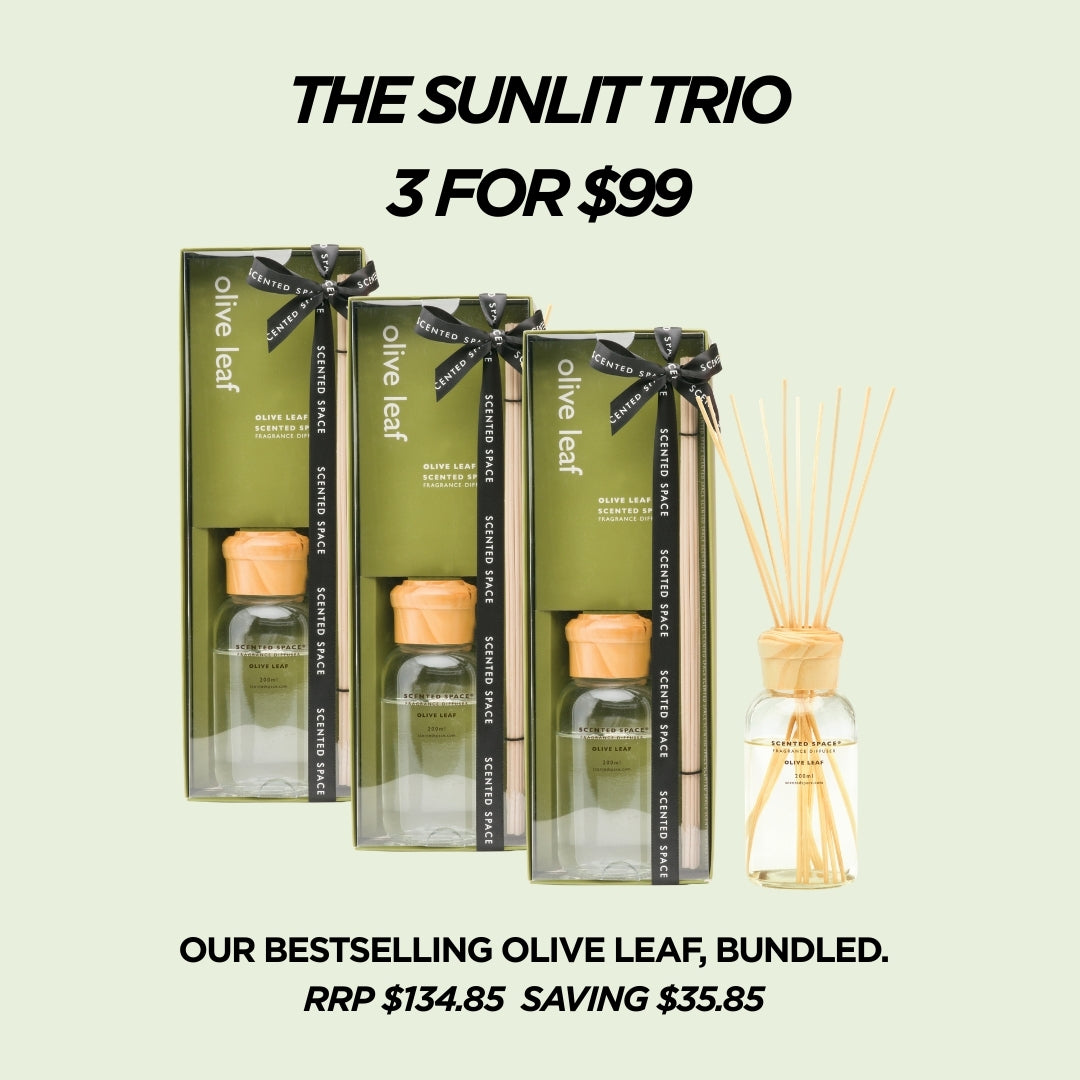 The Sunlit Trio - 3 x Olive Leaf Diffusers