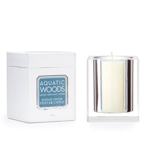 Aquatic Woods 220g Bevelled Crystal Candle