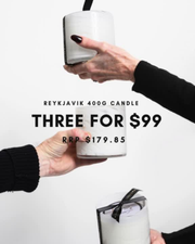 Black Friday Reykjavik Bundle - 3x400g Noble Candles for $99