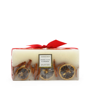 Botanical Candle Rectangle 1.3k - Red Ribbon
