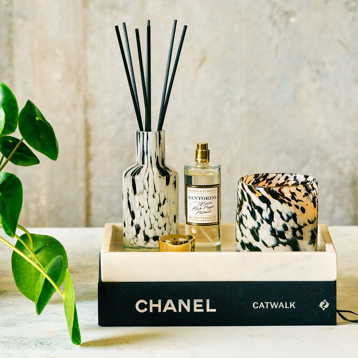 Santorini Room Mist & 230ml Luxury Diffuser & 400g Candle