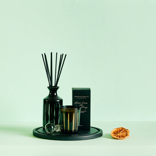 Adagio Hand Cut Black Glass Diffuser Set