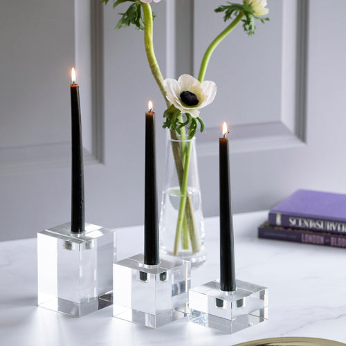 Cybus Crystal Taper Candle Holders