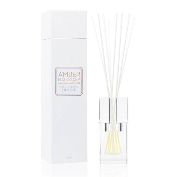 Amber Mahogany 140ml Bevelled Crystal Diffuser