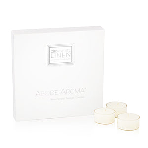Cybus Crystal Tealight Candles- Crisp White Linen