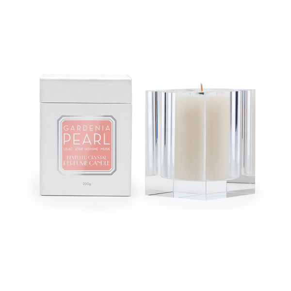 Gardenia Pearl 220g Bevelled Crystal Candle