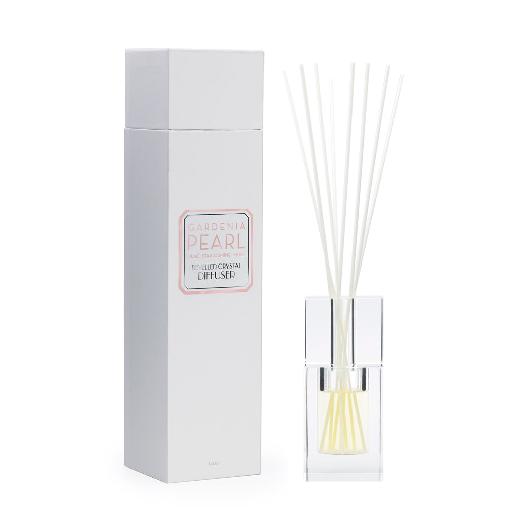 Gardenia Pearl 140ml Bevelled Crystal Diffuser