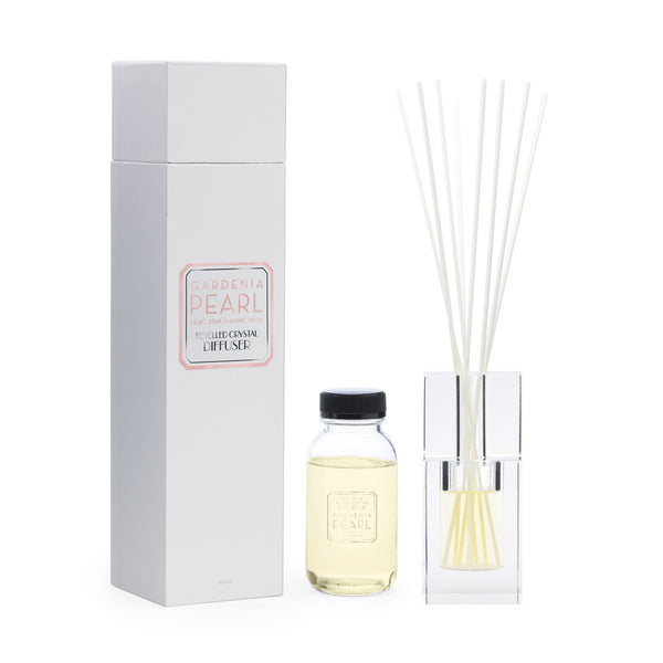 Gardenia Pearl 140ml Bevelled Crystal Diffuser