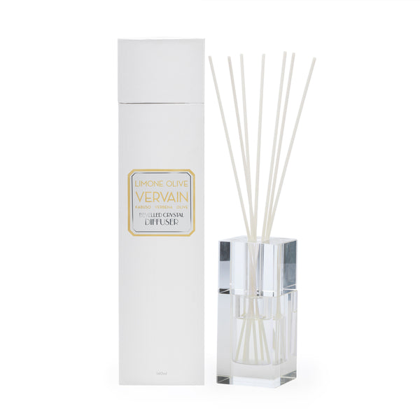 Limone Olive Vervaine 140ml Bevelled Crystal Diffuser