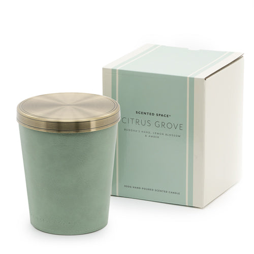 Citrus Grove 900g Leather Candle